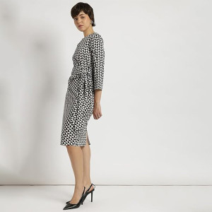 black Satin Tie-Up Dress