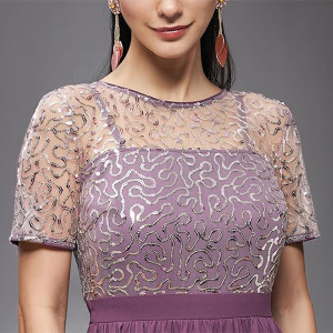 Miss Chase Women's Relaxed Fit Georgette & Sequins Maxi Dress